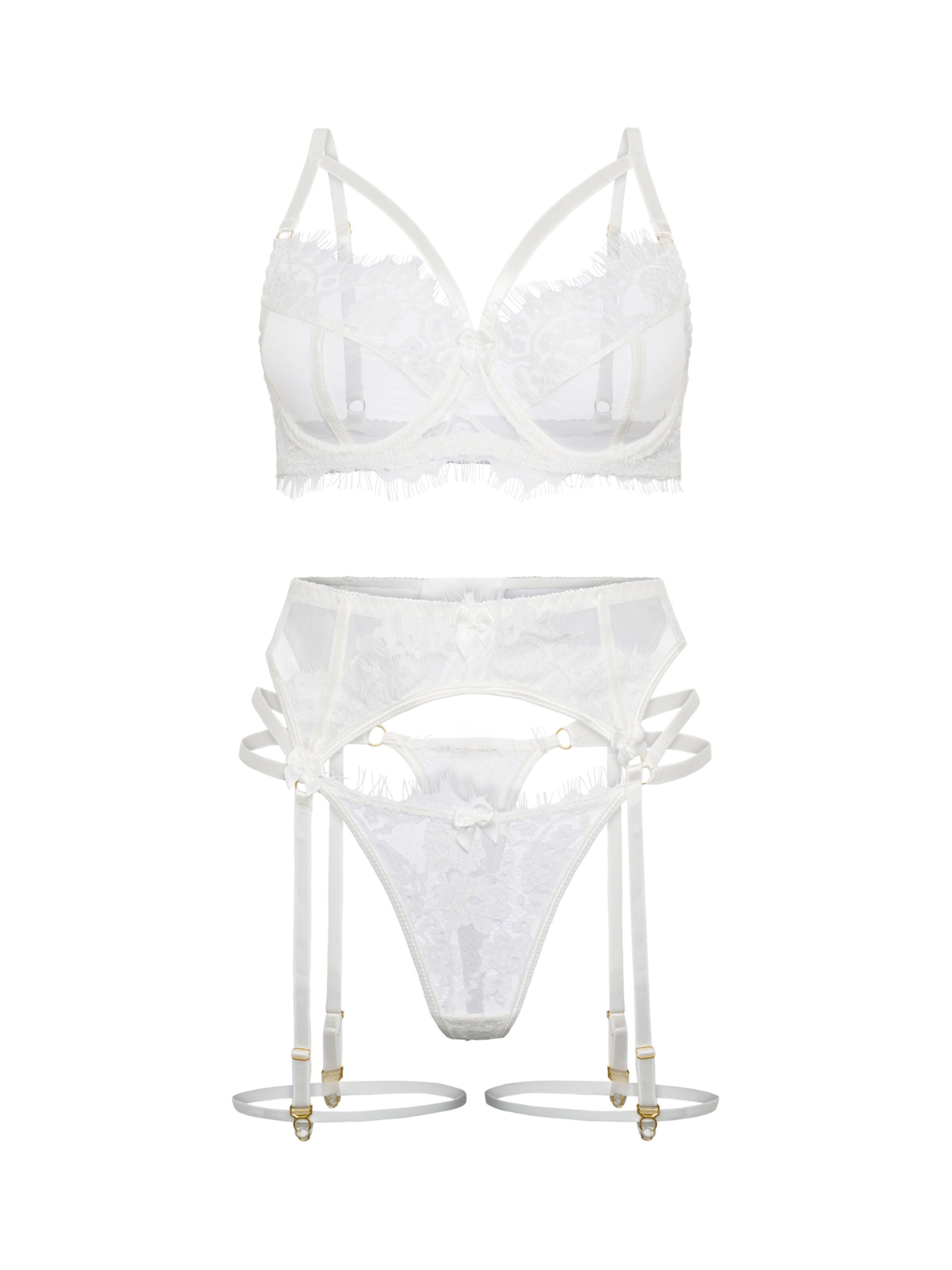 Orchibelle Underwear Sets 'Alina' in White: front