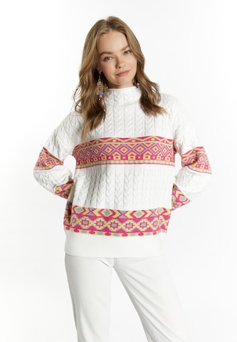 Pull-over IZIA en blanc : devant