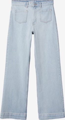 MANGO Wide leg Jeans in Blauw: voorkant