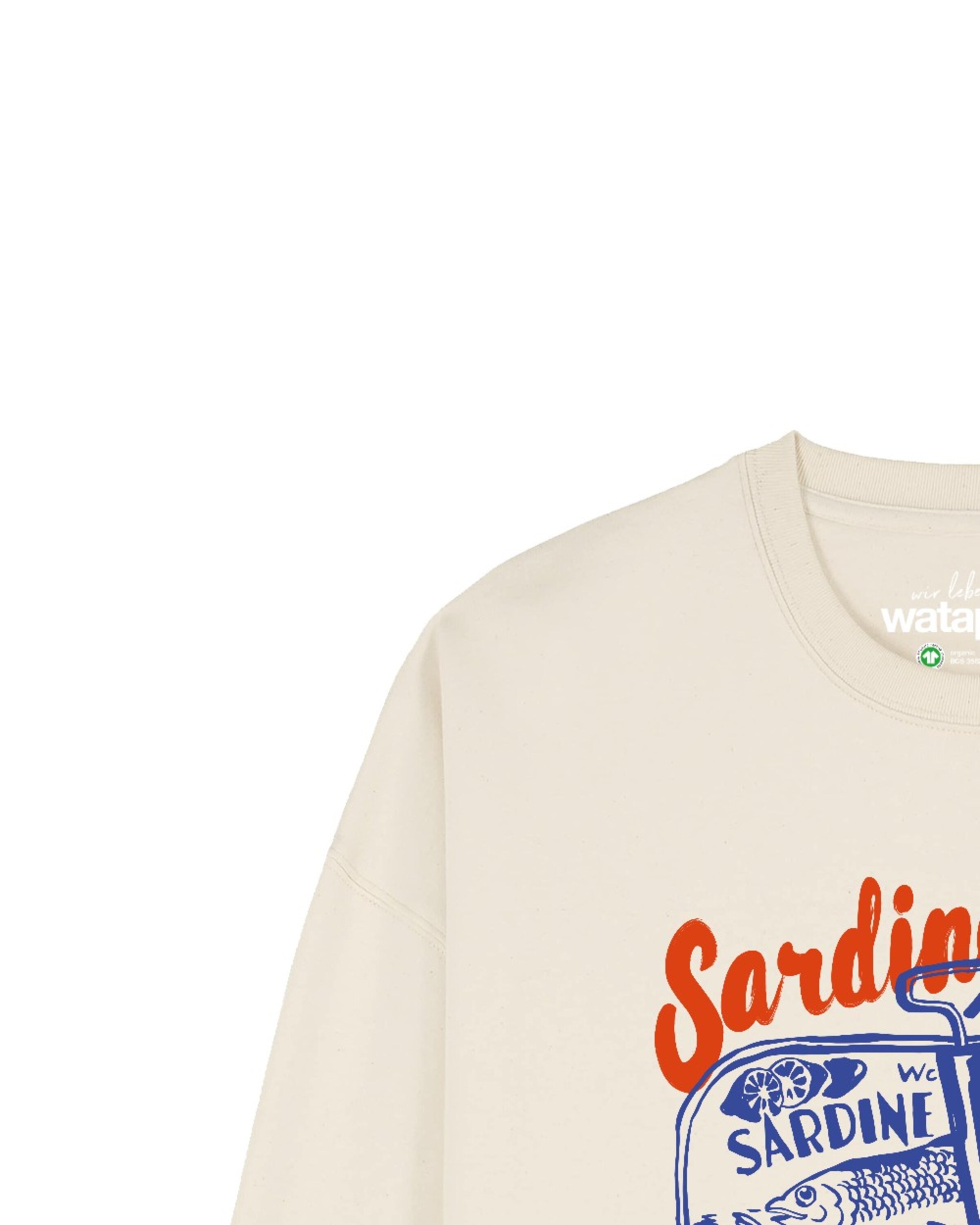 Sweat-shirt ' Sardines Portugal ' Watapparel en beige