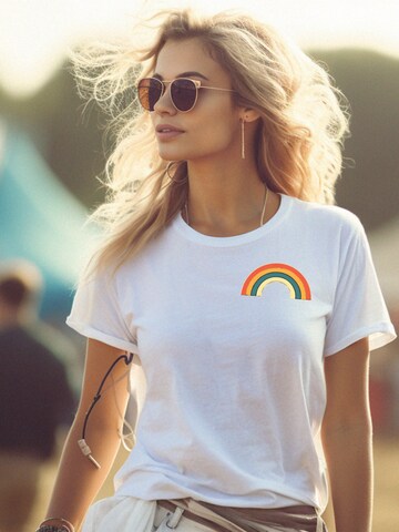 MAKAYA Shirt 'Rainbow'‌‌‌‌‌‌‌‌ in Weiß: Vorderseite