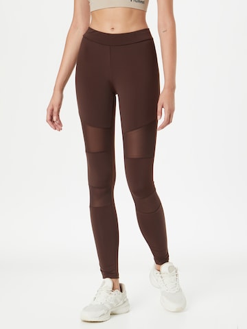 Urban Classics Skinny Leggings in Brown: front