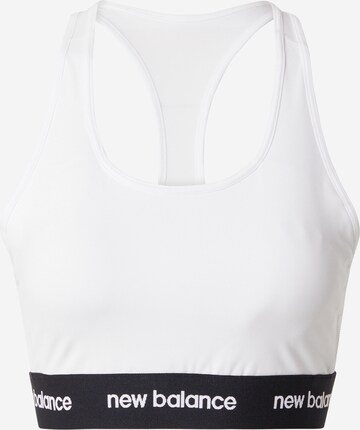 Bustino Reggiseno sportivo di new balance in bianco: frontale