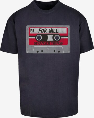 F4NT4STIC Shirt 'Stranger Things Cassette For Will Netflix TV Series' in Blue: front