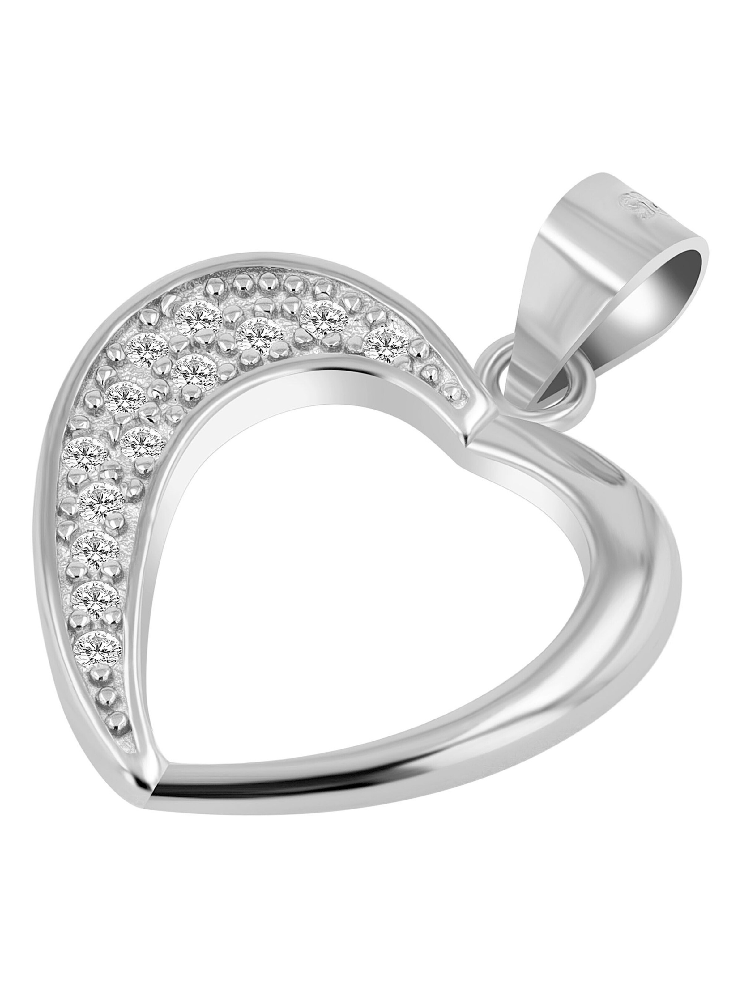 Akzent Pendant '"Malou" aus 925 Sterlingsilber, rhodiniert, langlebig' in Silver: front