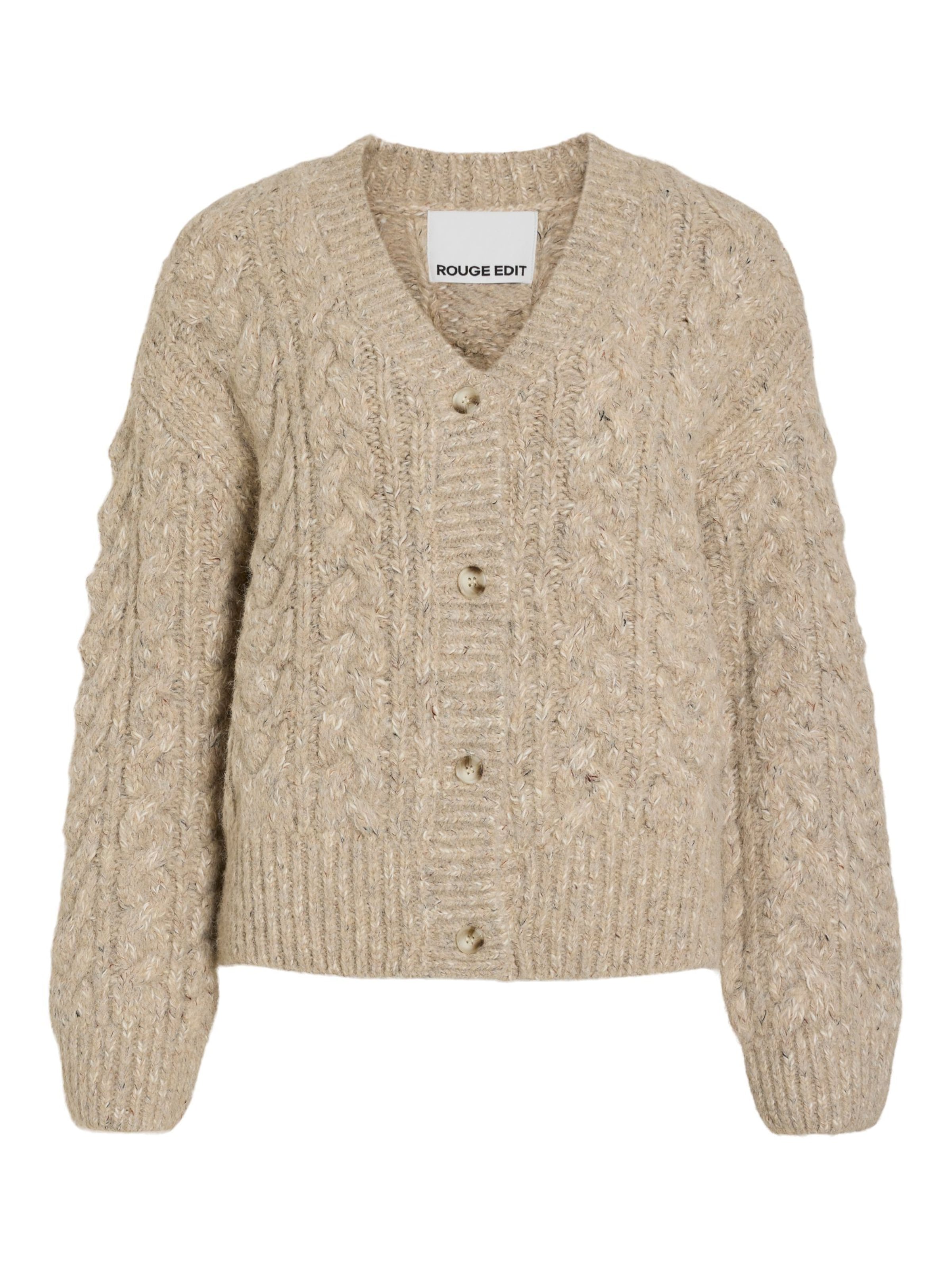 ROUGE EDIT Gebreid vest in Groen: voorkant