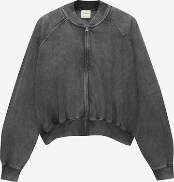 Pull&Bear Sweatjacke in Grau: predná strana