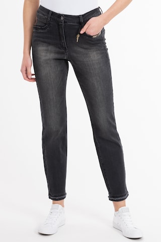 Coupe slim Jean 'ALEXA' Recover Pants en noir : devant