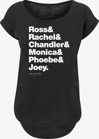 F4NT4STIC Shirt 'Friends Ross & Rachel & Chandler & Monica & Phoebe & Joey' in Zwart: voorkant