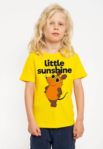 LOGOSHIRT Shirt 'Maus - Little Sunshine' in Yellow: front
