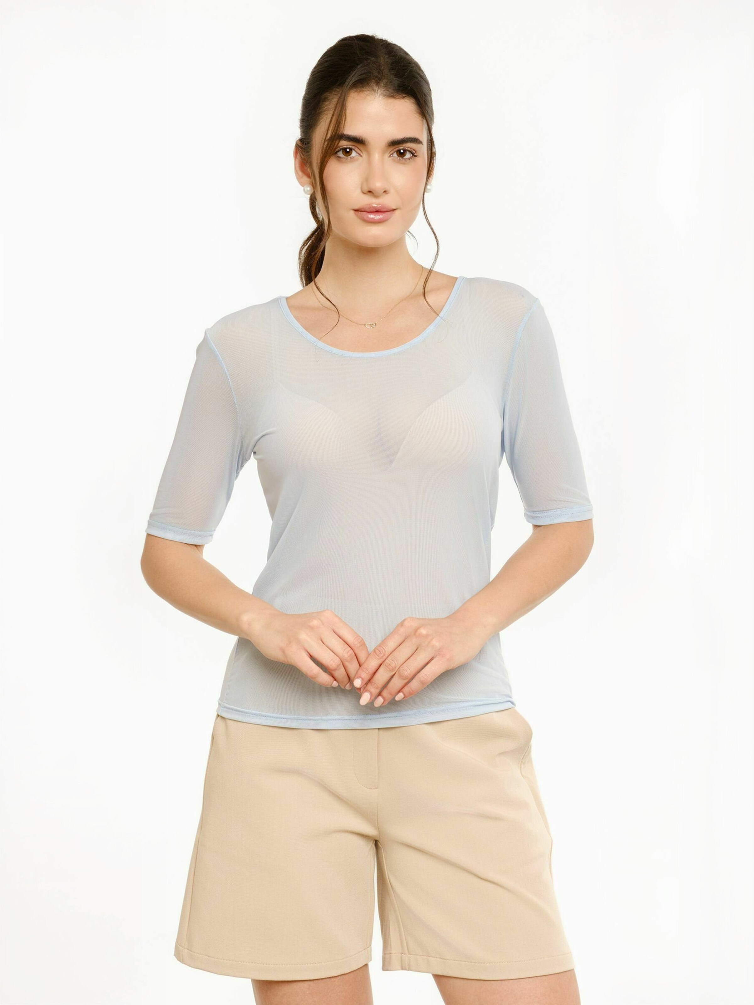 Haut ' MESH ' Liberte Essentiel en bleu : devant