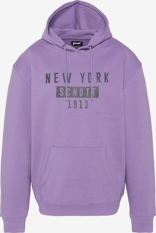 Schott NYC Sweatshirt in Lila: Vorderseite