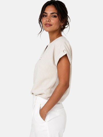 REGINA FASHION Blouse 'Blouse with button' in Beige