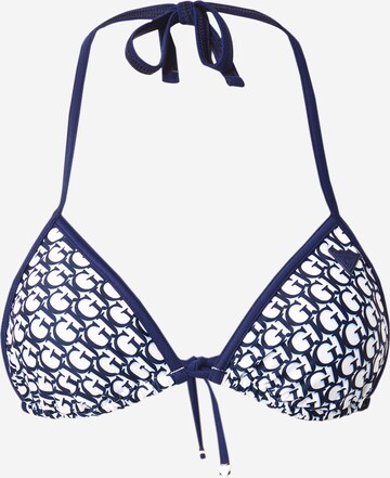 GUESS - Triángulo Top de bikini en azul: frente