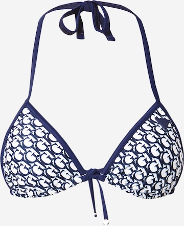 GUESS Triangle Bikini Top in Blue: front