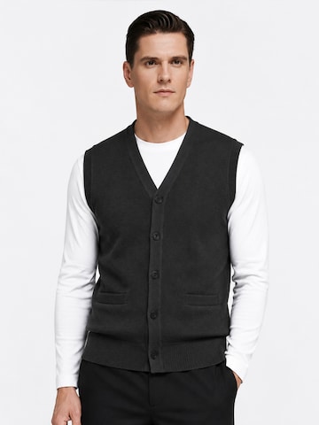 ALLTHEMEN Strickjacke 'Bindung' in Schwarz: Vorderseite