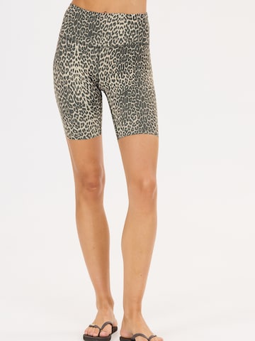 Athlecia Skinny Workout Pants 'Windia' in Brown: front