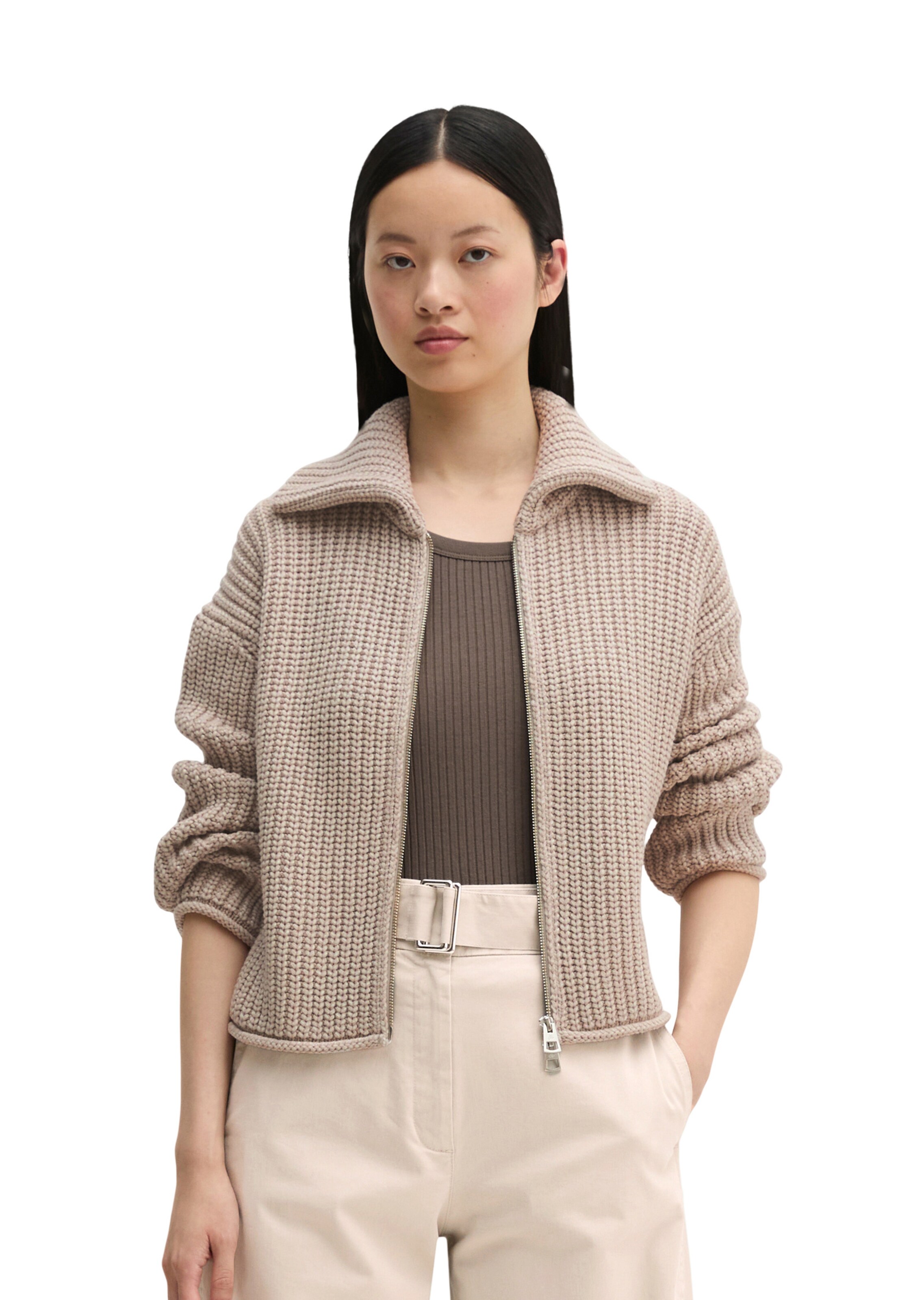 Marc O'Polo Strickjacke in Grau: Vorderseite