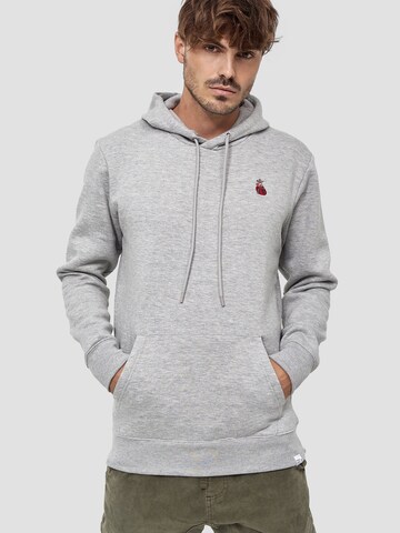 Mikon Sweatshirt 'Herz' in Grey