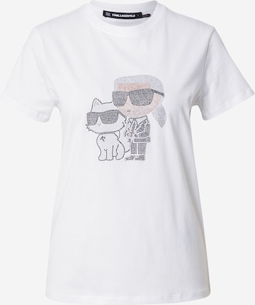 T-shirt 'Ikon' Karl Lagerfeld en blanc : devant