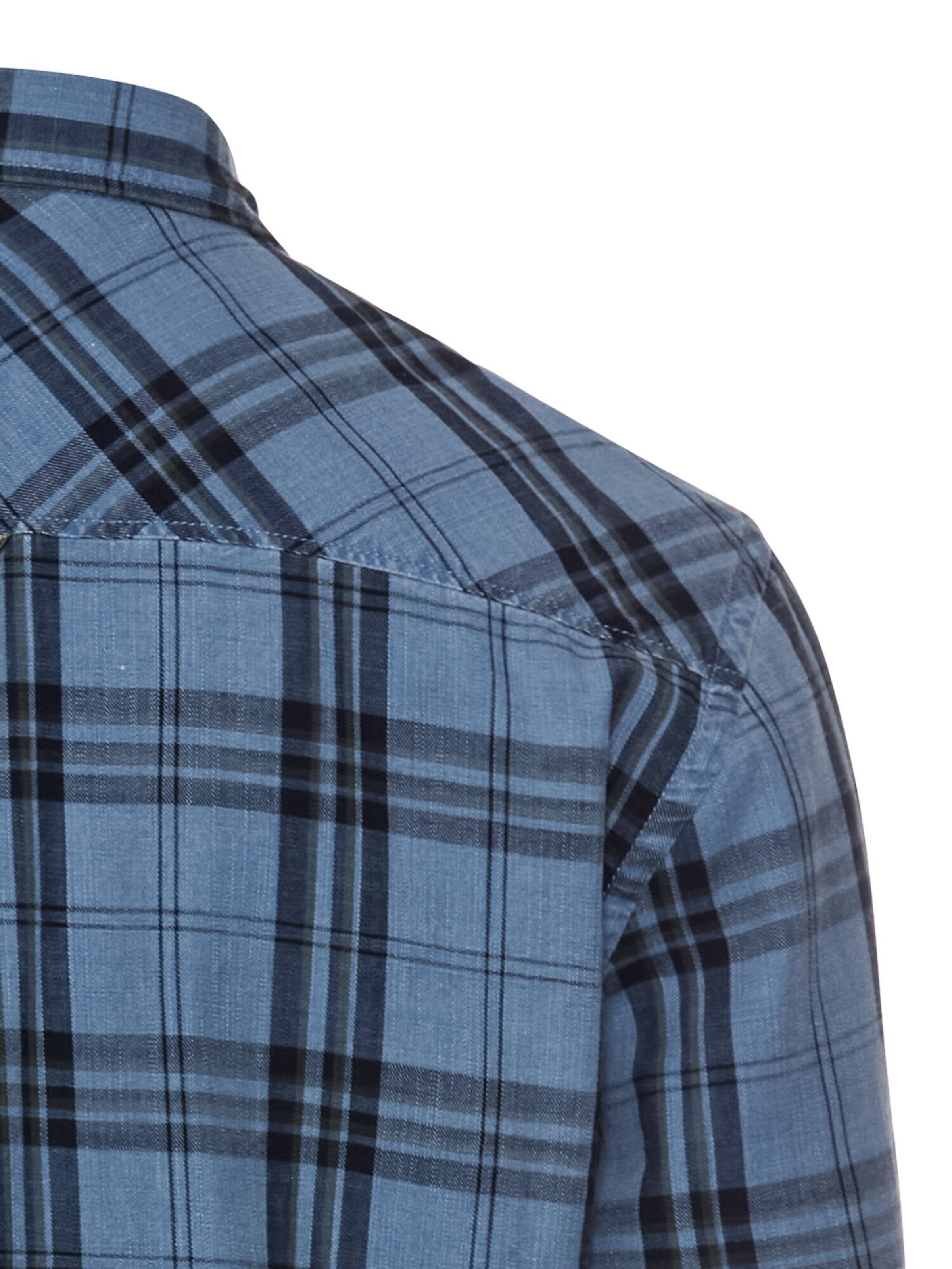 CAMEL ACTIVE Regular Fit Karohemd aus reiner Baumwolle in Blau