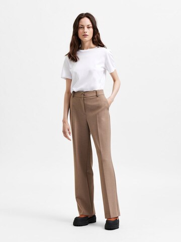 évasé Pantalon à plis 'RITA' SELECTED FEMME en beige