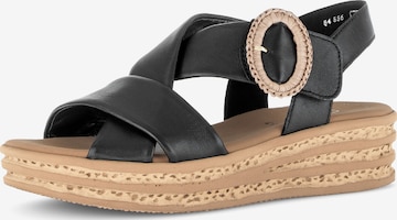 GABOR Riemensandale in Schwarz: Vorderseite