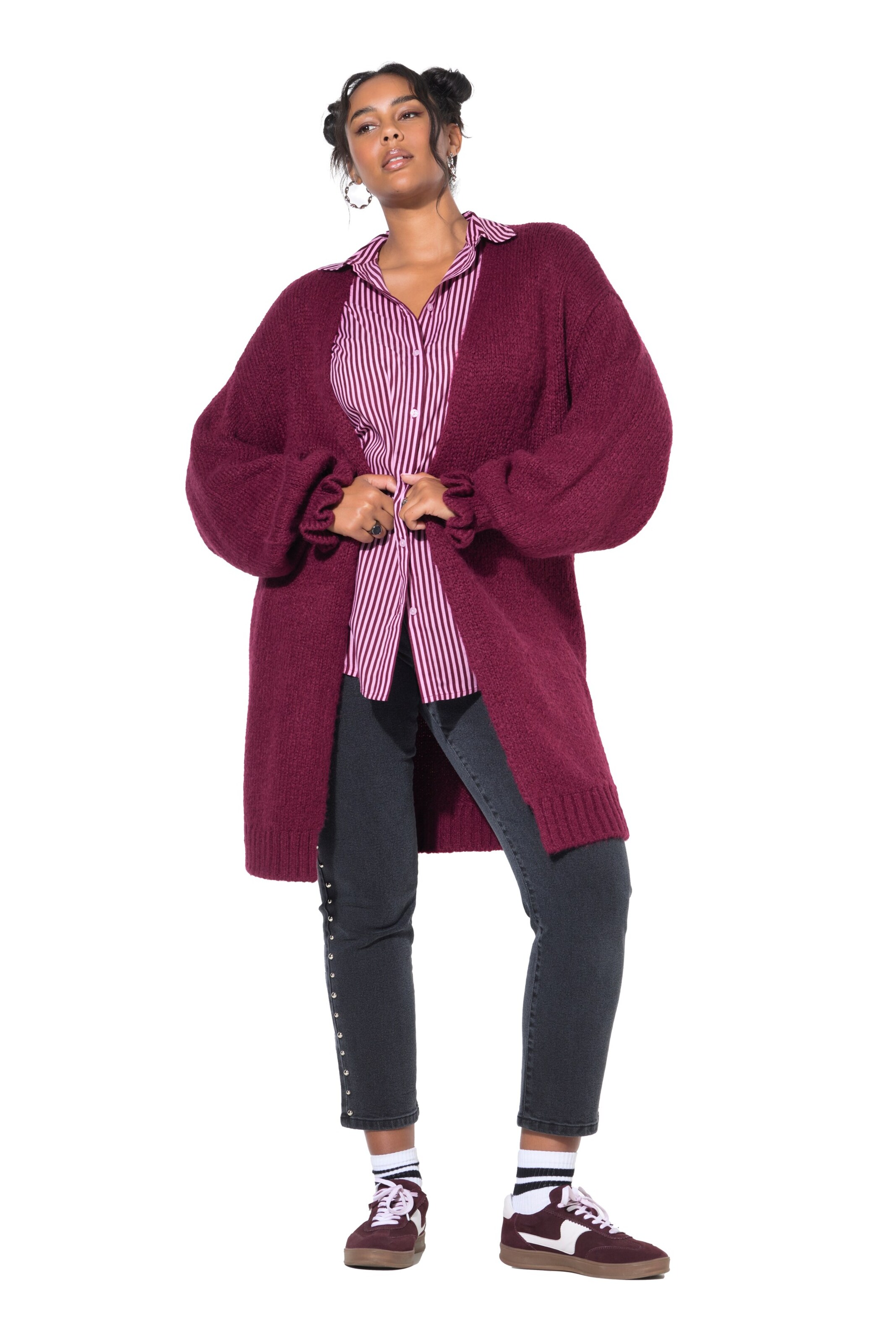 Studio Untold Knit cardigan in Red: front