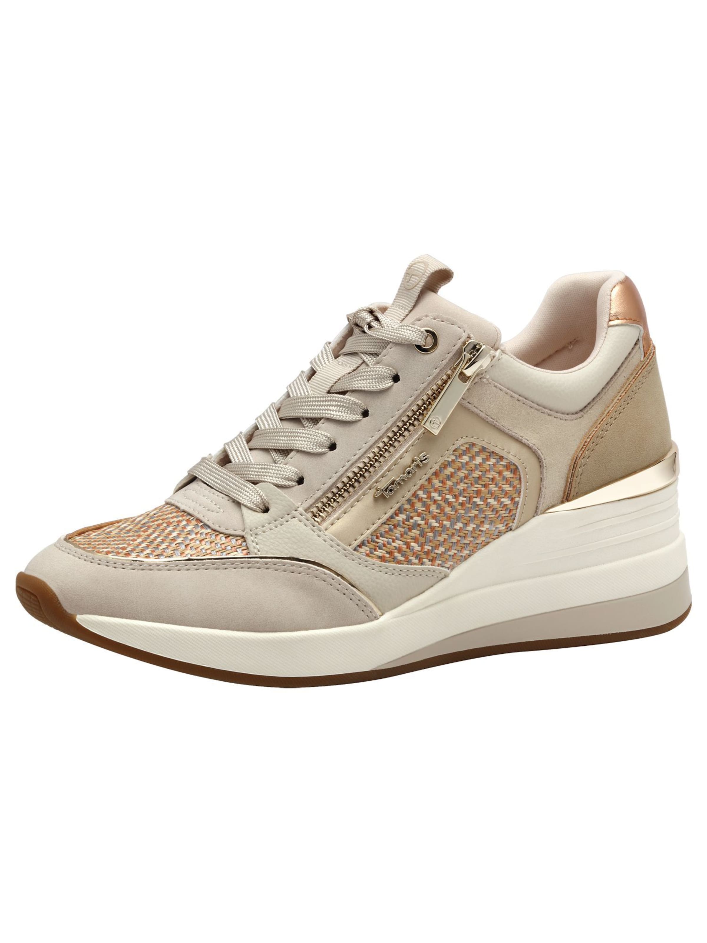Baskets basses Tamaris en beige : devant
