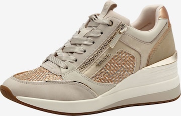 Baskets basses Tamaris en beige : devant