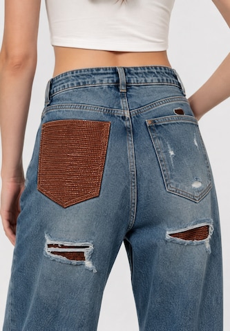 Wide leg Jeans di Elara in blu