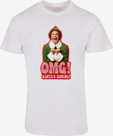 ABSOLUTE CULT Shirt 'Elf - Santa Is Coming' in White: front