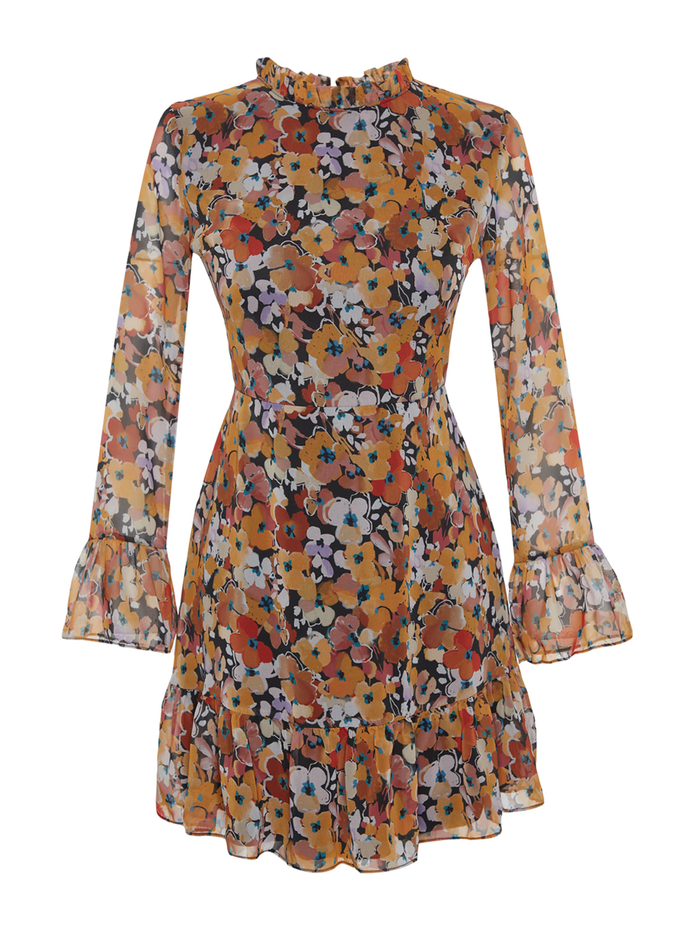 Trendyol Robe en camel / pueblo / noir / blanc, Vue avec produit