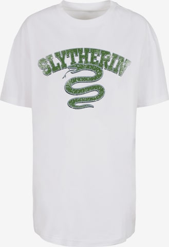 F4NT4STIC Oversized Shirt 'Harry Potter Slytherin Sport Emblem' in White: front