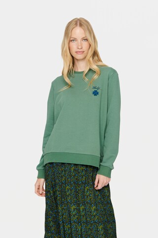 SAINT TROPEZ Sweatshirt 'Arial' i grön: framsida