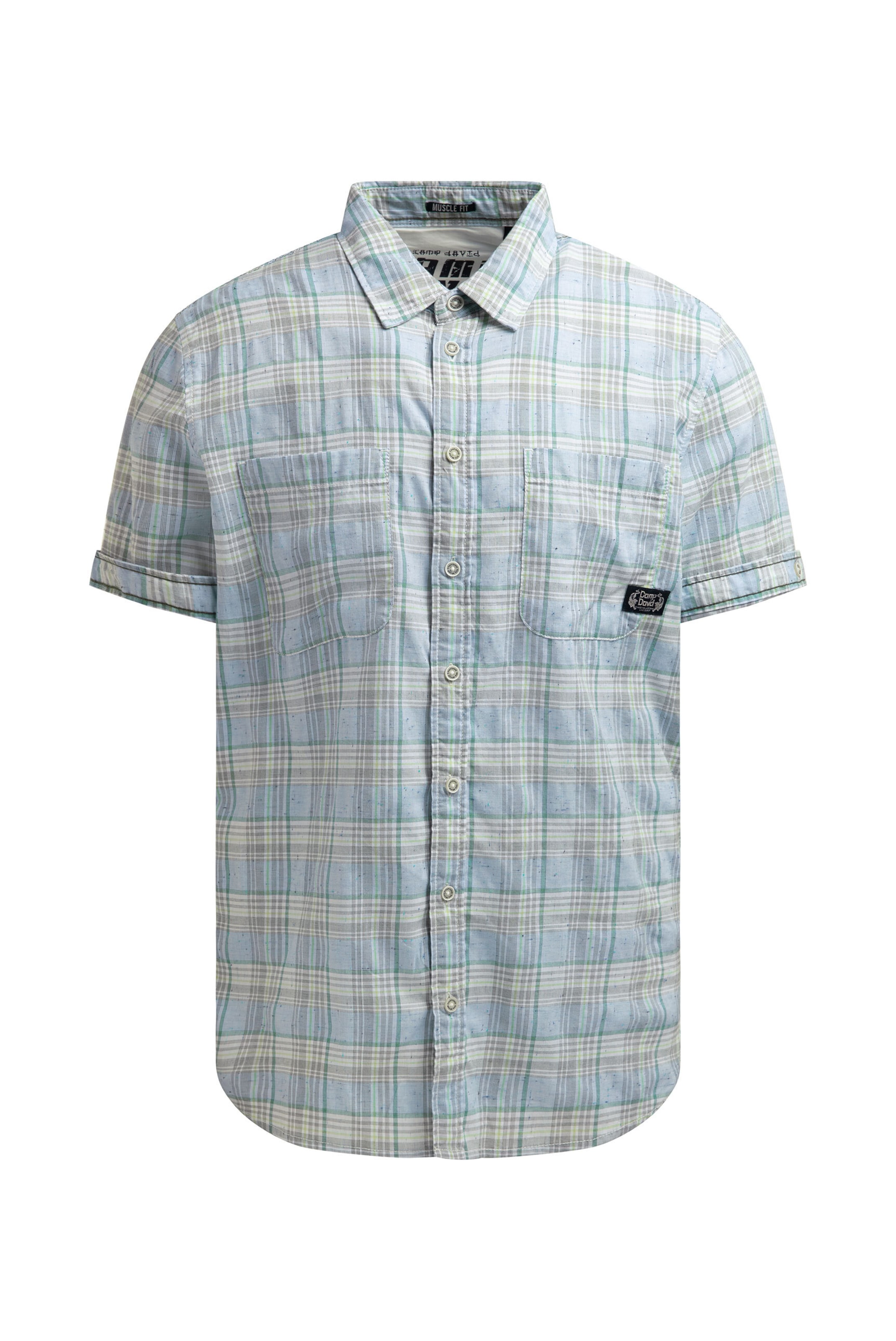 CAMP DAVID Slim fit Button Up Shirt in Green: front
