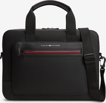 TOMMY HILFIGER Tietokonelaukku 'Foundation' värissä musta: etupuoli