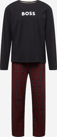 BOSS Black Long Pajamas in Red: front