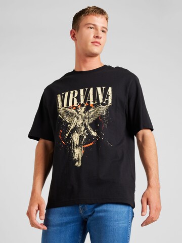 Only & Sons T-shirt 'NIRVANA' i svart: framsida