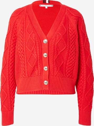 TOMMY HILFIGER Gebreid vest in Rood: voorkant