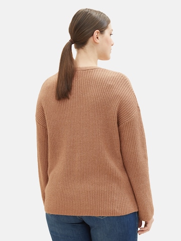 Tom Tailor Women + Pullover in Braun