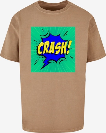 Merchcode Shirt 'Crash Comic' in Beige: voorkant