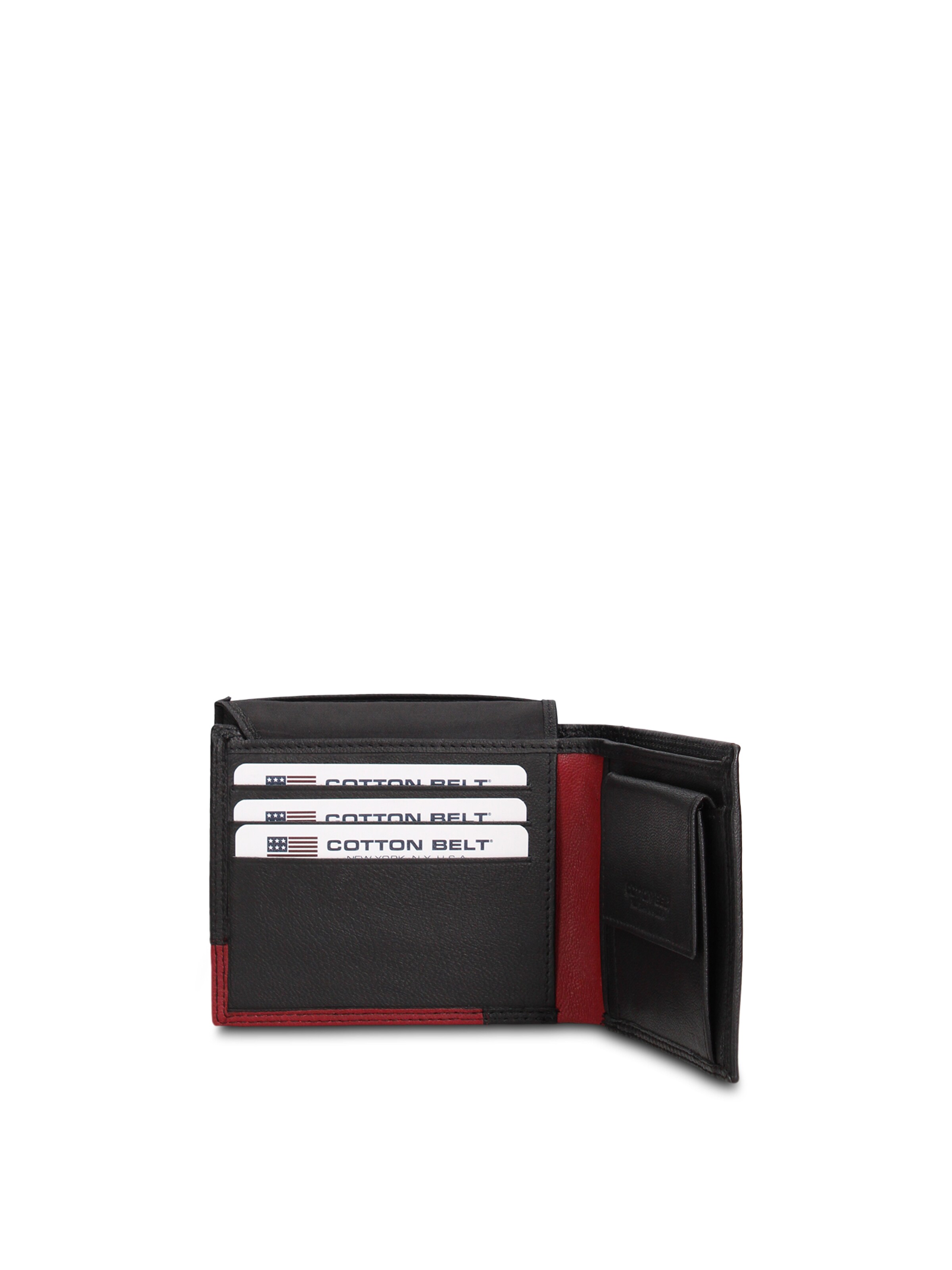 Portamonete 'Portafoglio Uomo Vera Pelle Bicolore - Cotton Belt' di cotton belt in rosso