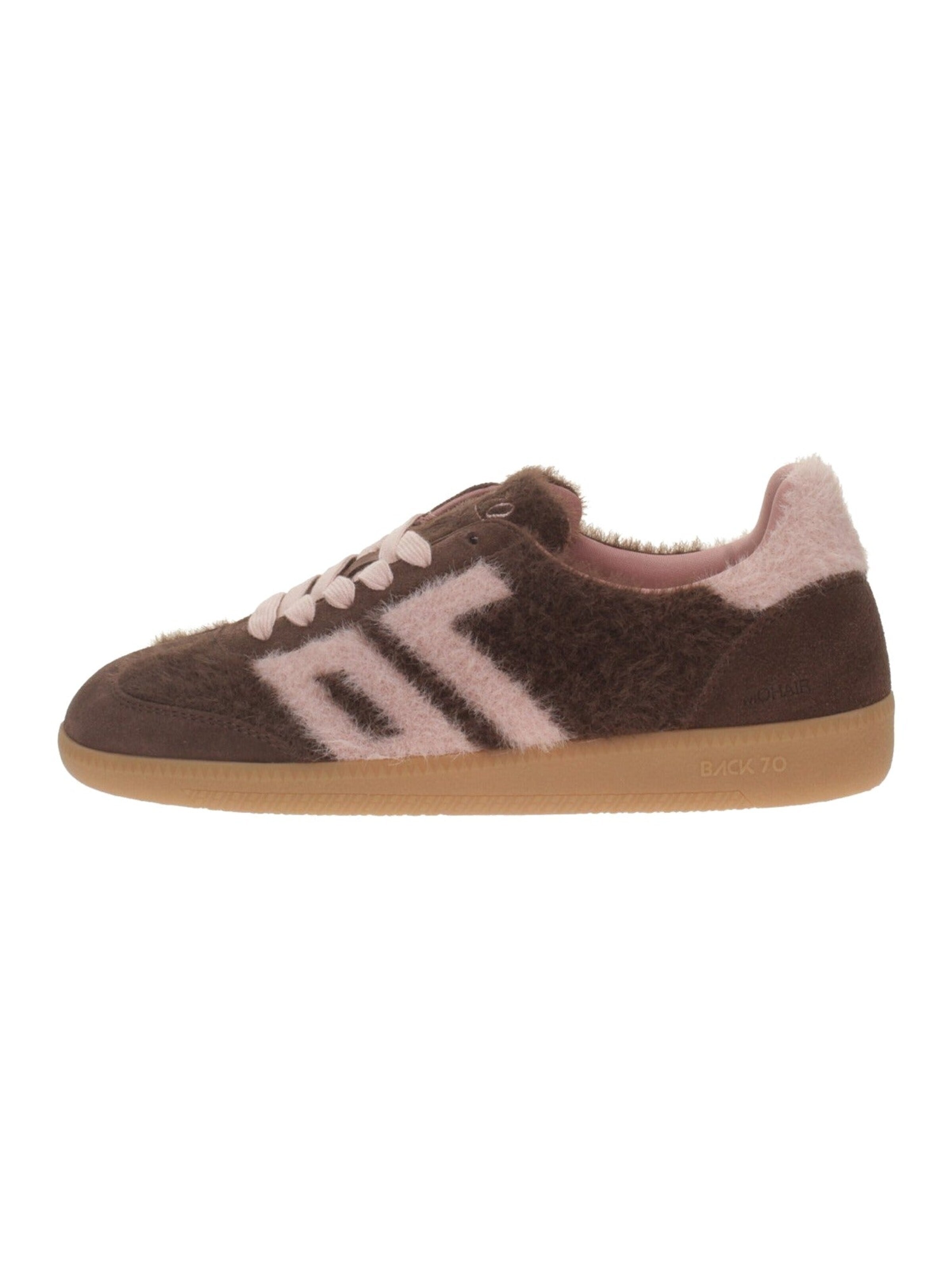 Sneaker bassa 'Back70 Sneakers Mohair M101 Coffee/Pink' di BACK 70 in marrone: frontale