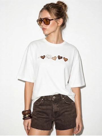 T-shirt oversize Bianco Lucci en blanc