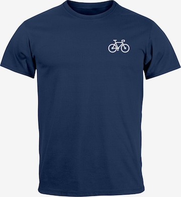 Neverless Shirt 'Fahrrad' in Blue: front