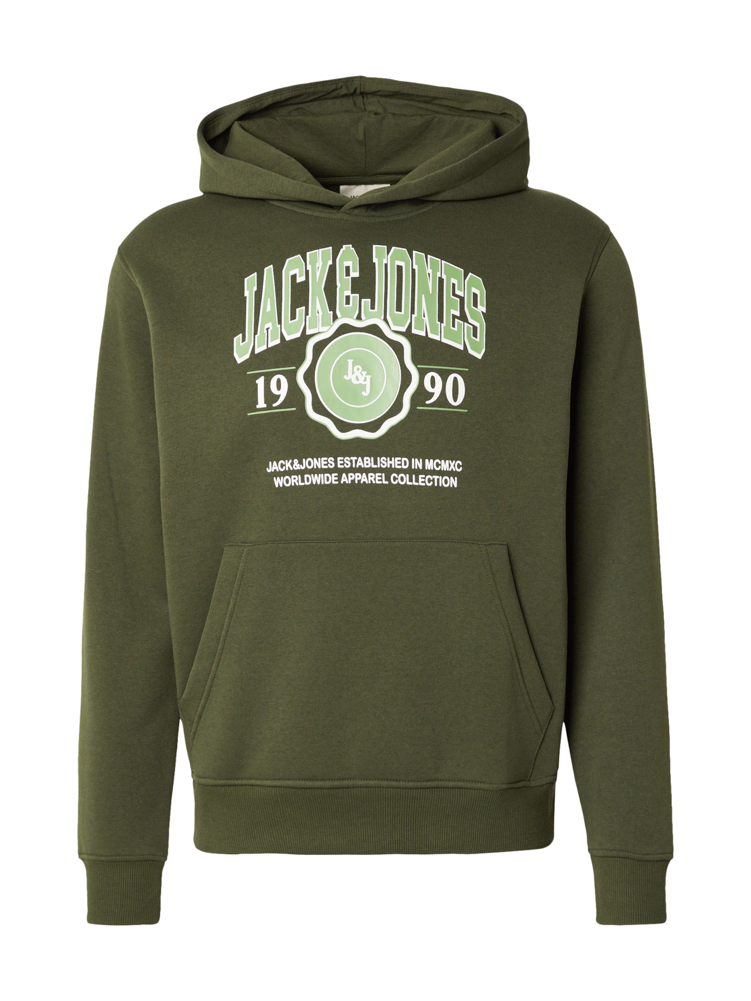 JACK & JONES Sweatshirt 'JJMAKO' in Green: front