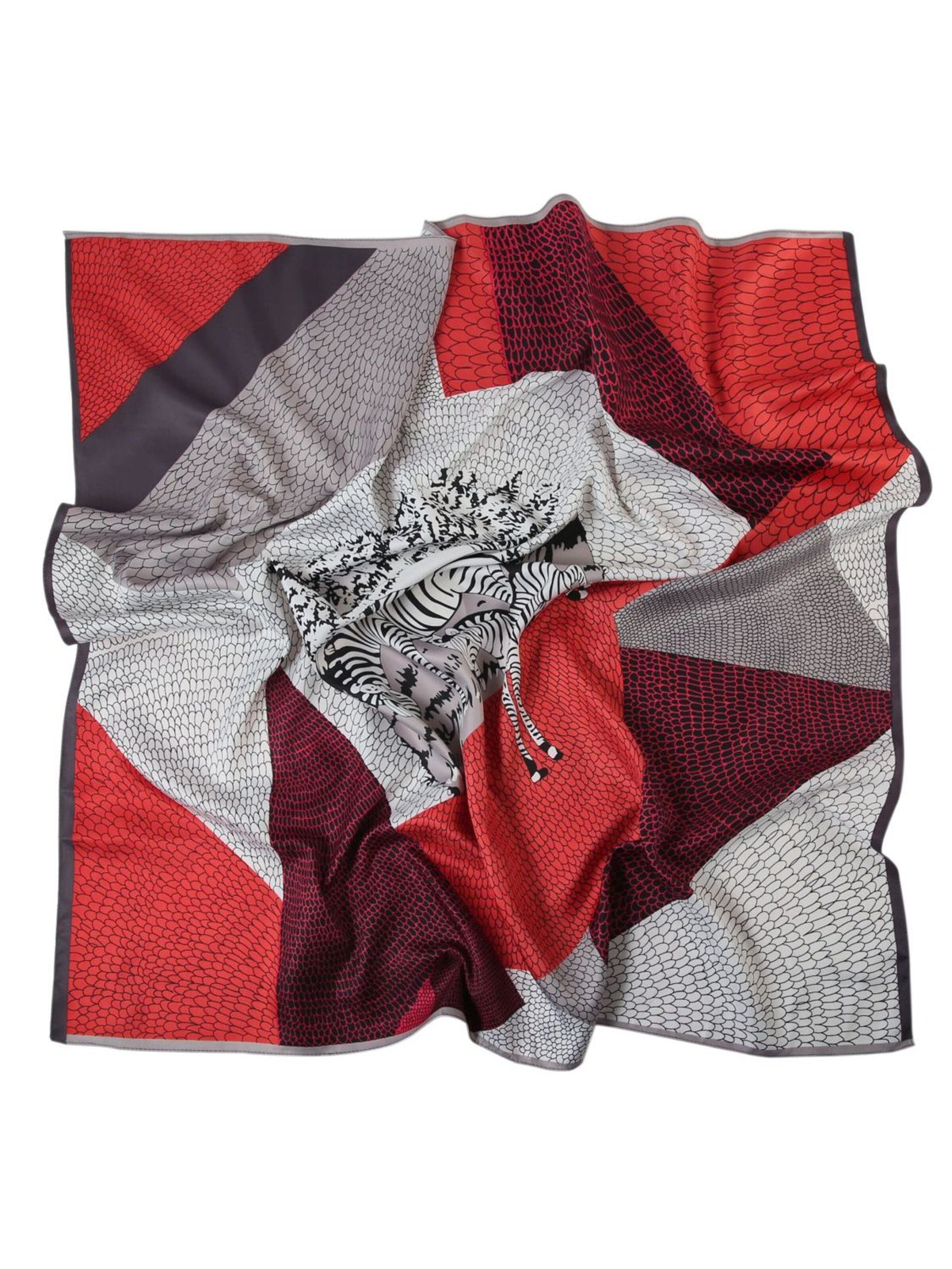 alberto cabale Sjaal 'Soie Snake Zoé' in Rood: voorkant