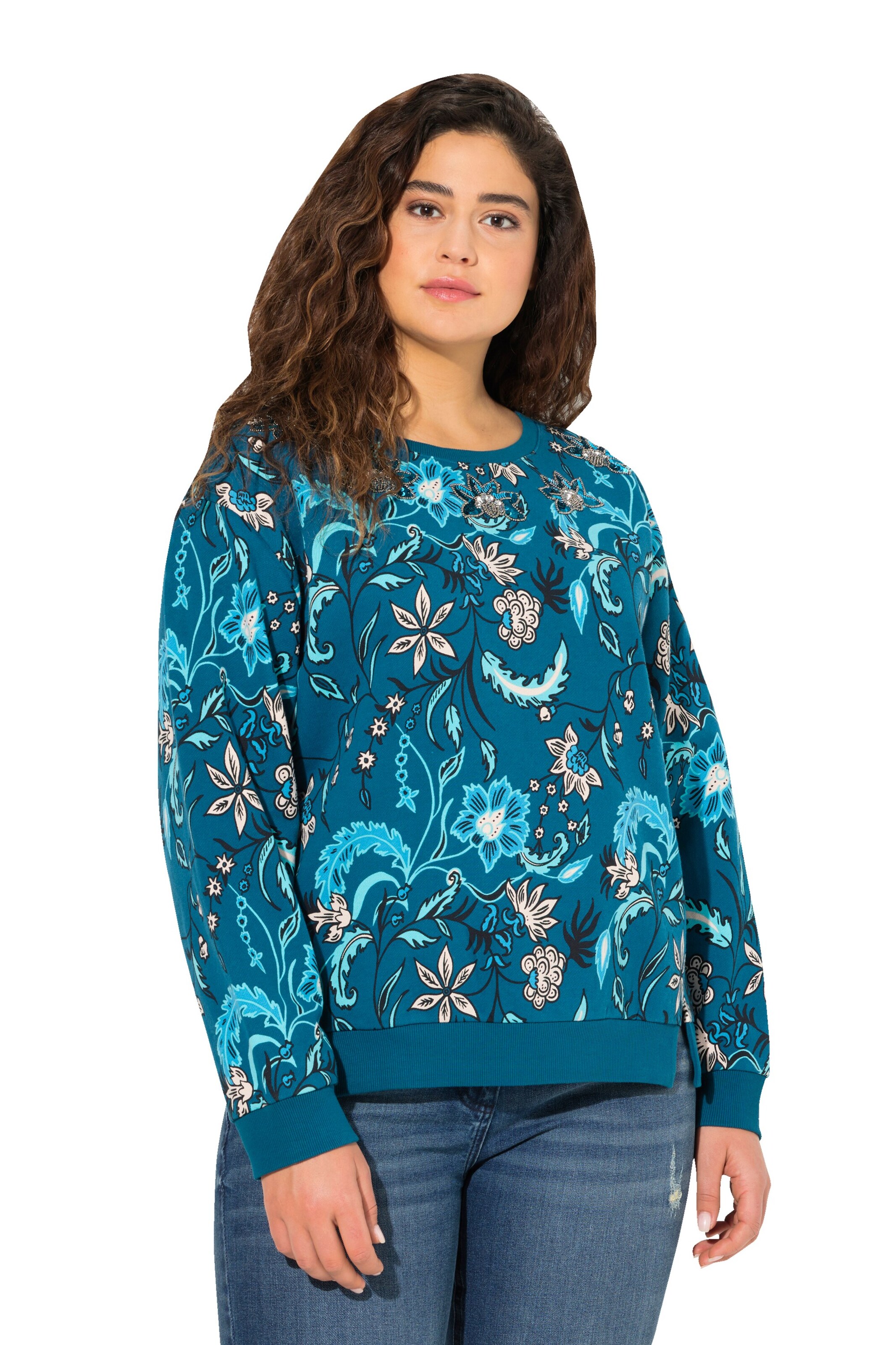 Ulla Popken Sweatshirt in Blue: front