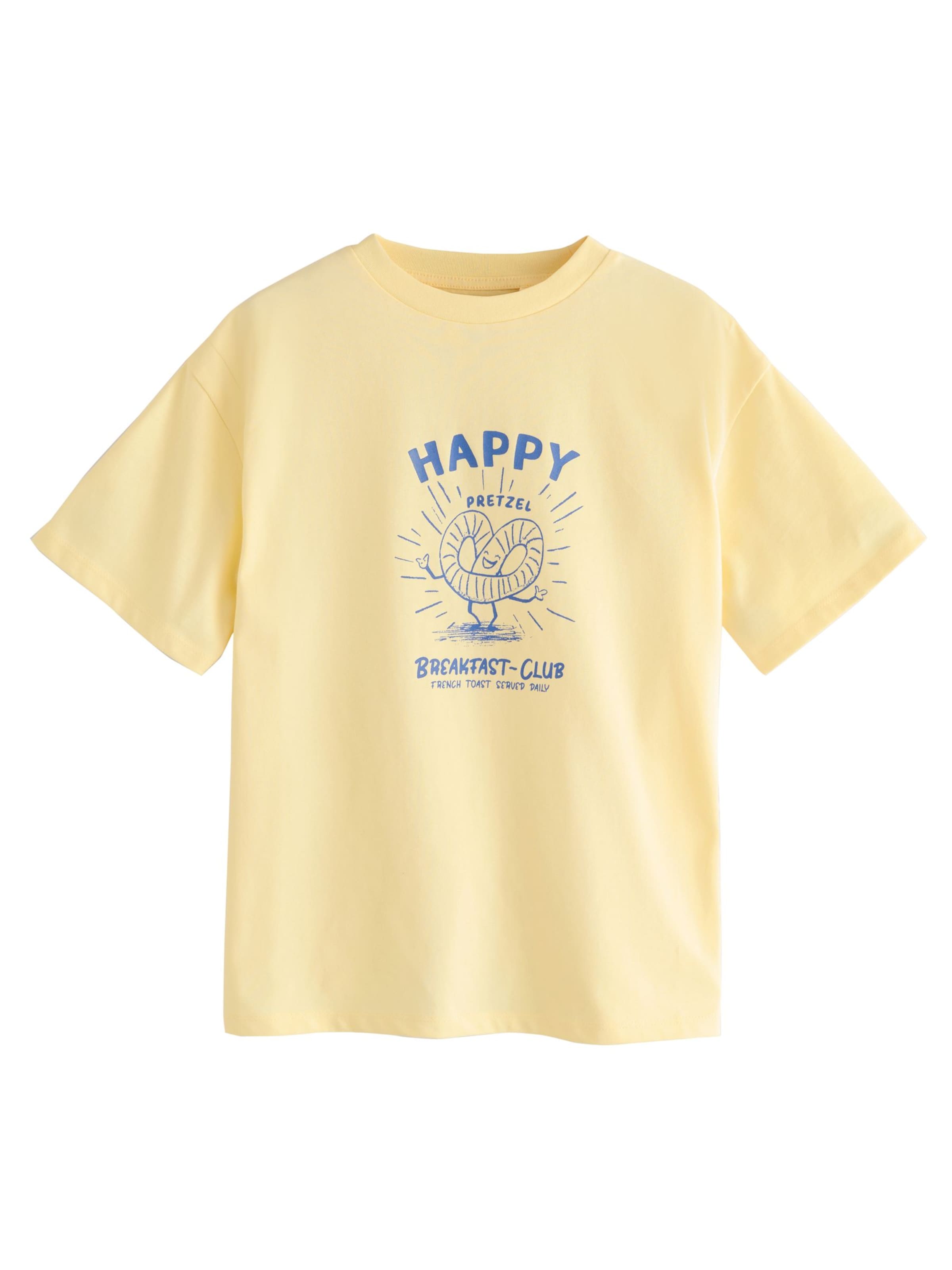 Next T-shirt i gul: framsida